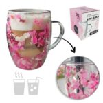 Szklanka do Herbaty Kawy Termiczna z Kwiatami w Środku 300ml - obrazek 5